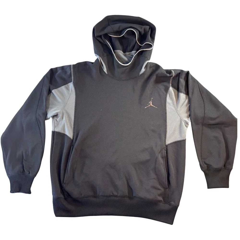 Jordan Brand Nike Flight Fleece Hoodie‎ Black Grey Men's Large